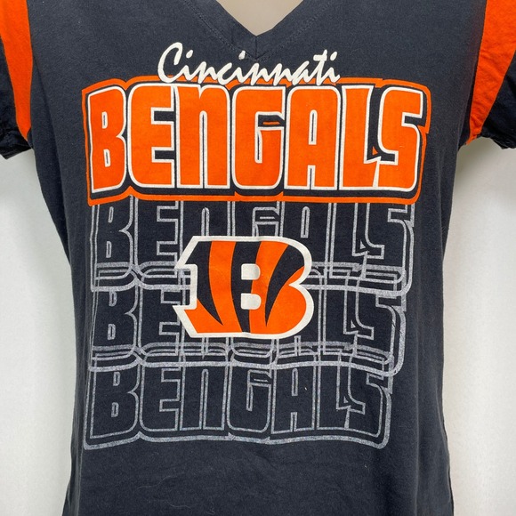 Cincinnati Bengals NFL Football Black Game Day Tradition T-Shirt Women's LARGE - Picture 2 of 9